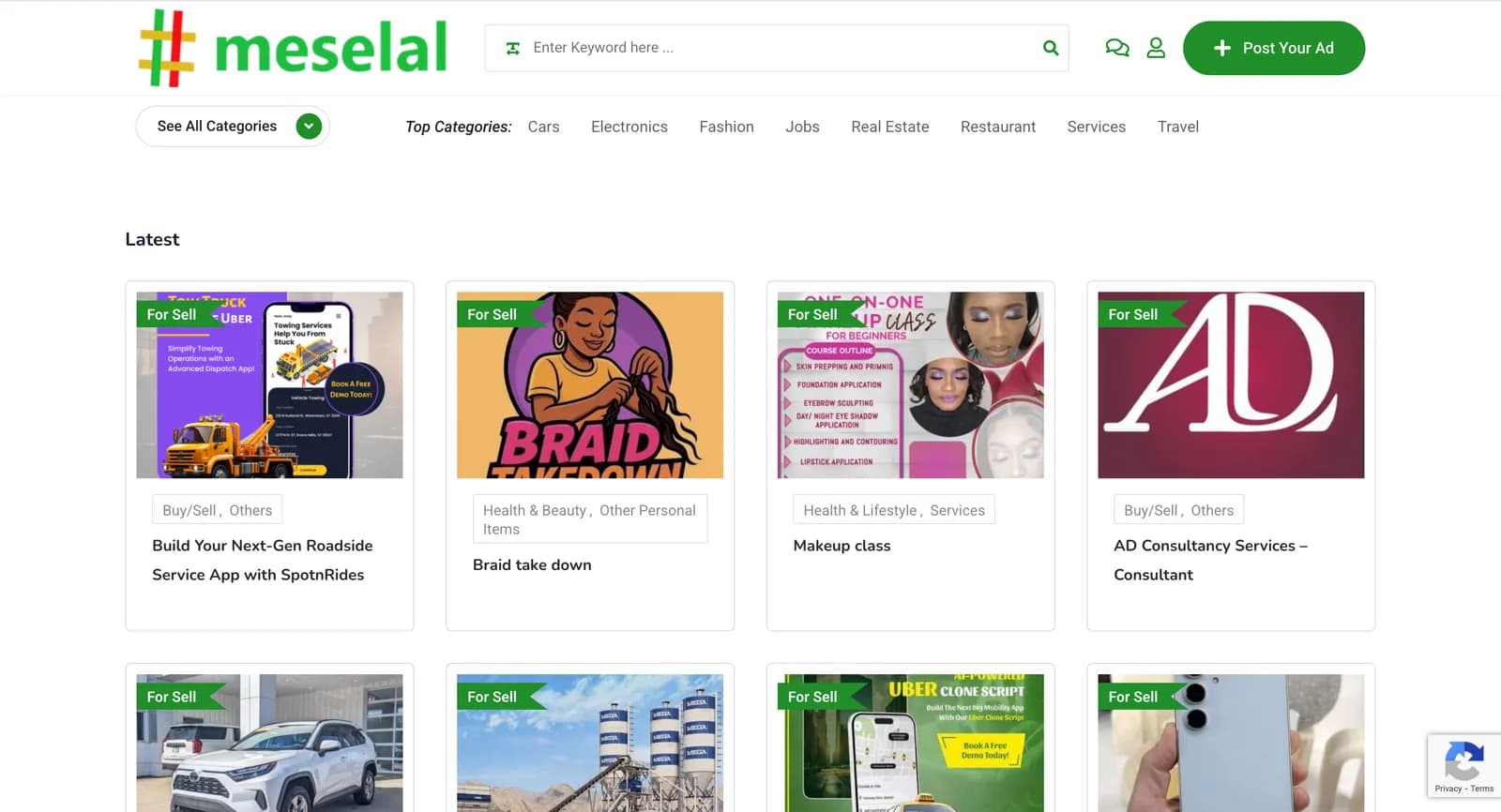 Messelal website screenshot